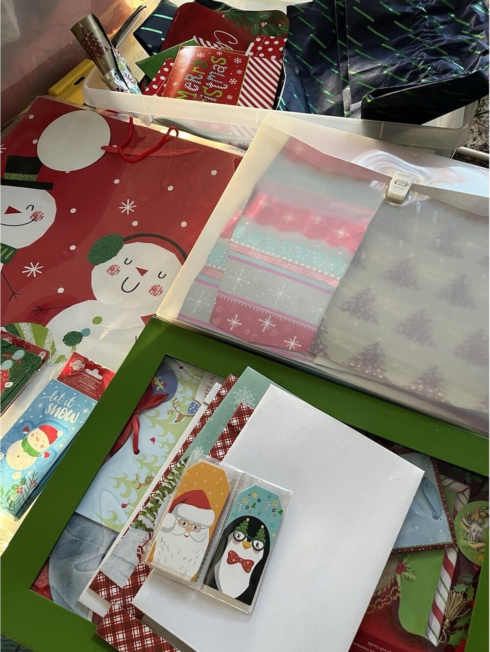 Large Lot of Christmas Boxes, Gift Bags - Large Medium Small Credit Card Boxes